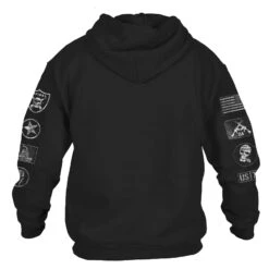 Grunt Style Patch Pullover Hoodie - Black -Grunt Style Sales GS4542 GruntStylePatchHoodie Black WEB READYBACK