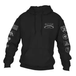 Grunt Style Patch Pullover Hoodie - Black -Grunt Style Sales GS4542 GruntStylePatchHoodie Black WEB READYFRONT