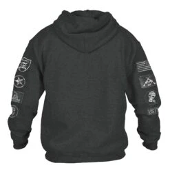 Patch Hoodie - Dark Heather -Grunt Style Sales GS4543 GruntStylePatchHoodie DarkHeather WEBREADYBACK