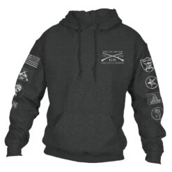 Patch Hoodie - Dark Heather -Grunt Style Sales GS4543 GruntStylePatchHoodie DarkHeather WEBREADYFRONT