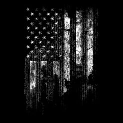 1776 Flag Hoodie - Black -Grunt Style Sales GS4767 1776FlagHoodie STANDARD WEB READY backArt