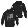 1776 Flag Hoodie - Black -Grunt Style Sales GS4767 1776FlagHoodie STANDARD WEB READY both