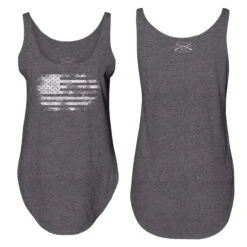 Women's Vintage American Flowy Tank - Charcoal 14 Women's Vintage American Flowy Tank - Charcoal -Grunt Style Sales GS4851 Vintage American Women s Charcoal Flowy Tank WEB READY BOTH