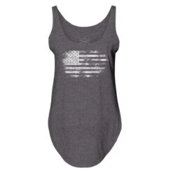 Women's Vintage American Flowy Tank - Charcoal 16 Women's Vintage American Flowy Tank - Charcoal -Grunt Style Sales GS4851 Vintage American Women s Charcoal Flowy Tank WEB READY FRONT