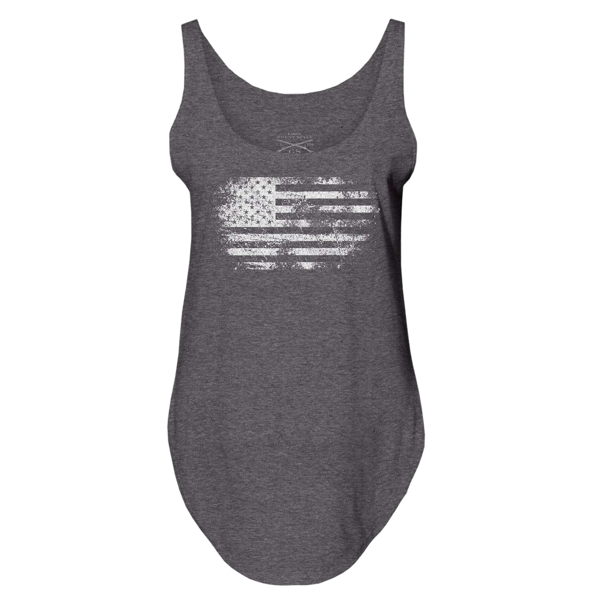 Women's Vintage American Flowy Tank - Charcoal 9 Women's Vintage American Flowy Tank - Charcoal - Image 7