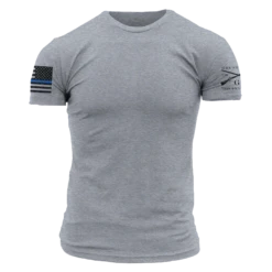 Blue Line Bundle - 3 Pack 8 Blue Line Bundle - 3 Pack -Grunt Style Sales GS4894 BlueLineFlag DarkHeatherGray STANDARD WEB READY front