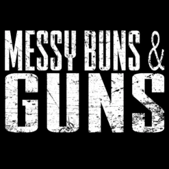 Women's Messy Buns & Guns V-Neck - Black -Grunt Style Sales GS4936MessyBunsandGuns STANDARD WEB READY 2021artonly