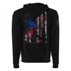 Freedom Flag Full-Zip Hoodie - Black -Grunt Style Sales GS5085 FreedomFlagFull ZipHoodie Black WEB READYBACK