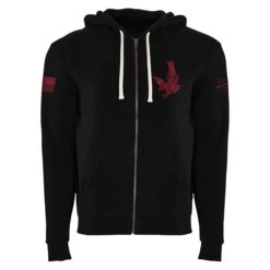 Freedom Flag Full-Zip Hoodie - Black -Grunt Style Sales GS5085 FreedomFlagFull ZipHoodie Black WEB READYFRONT