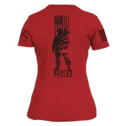 Women's R.E.D. All Forces T-Shirt - Red -Grunt Style Sales GS5111 Women sR.E.D.AllForces Red STANDARD WEB READY 2021back min