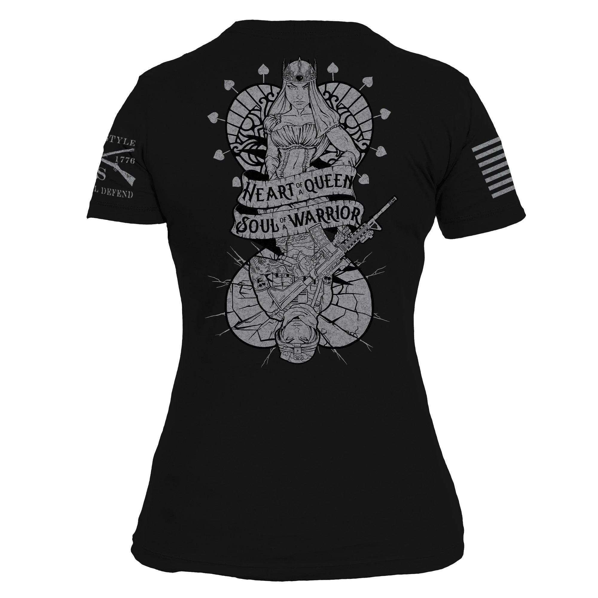 Women's Heart And Soul Of A Warrior T-Shirt - Black 8 Women's Heart And Soul Of A Warrior T-Shirt - Black - Image 6