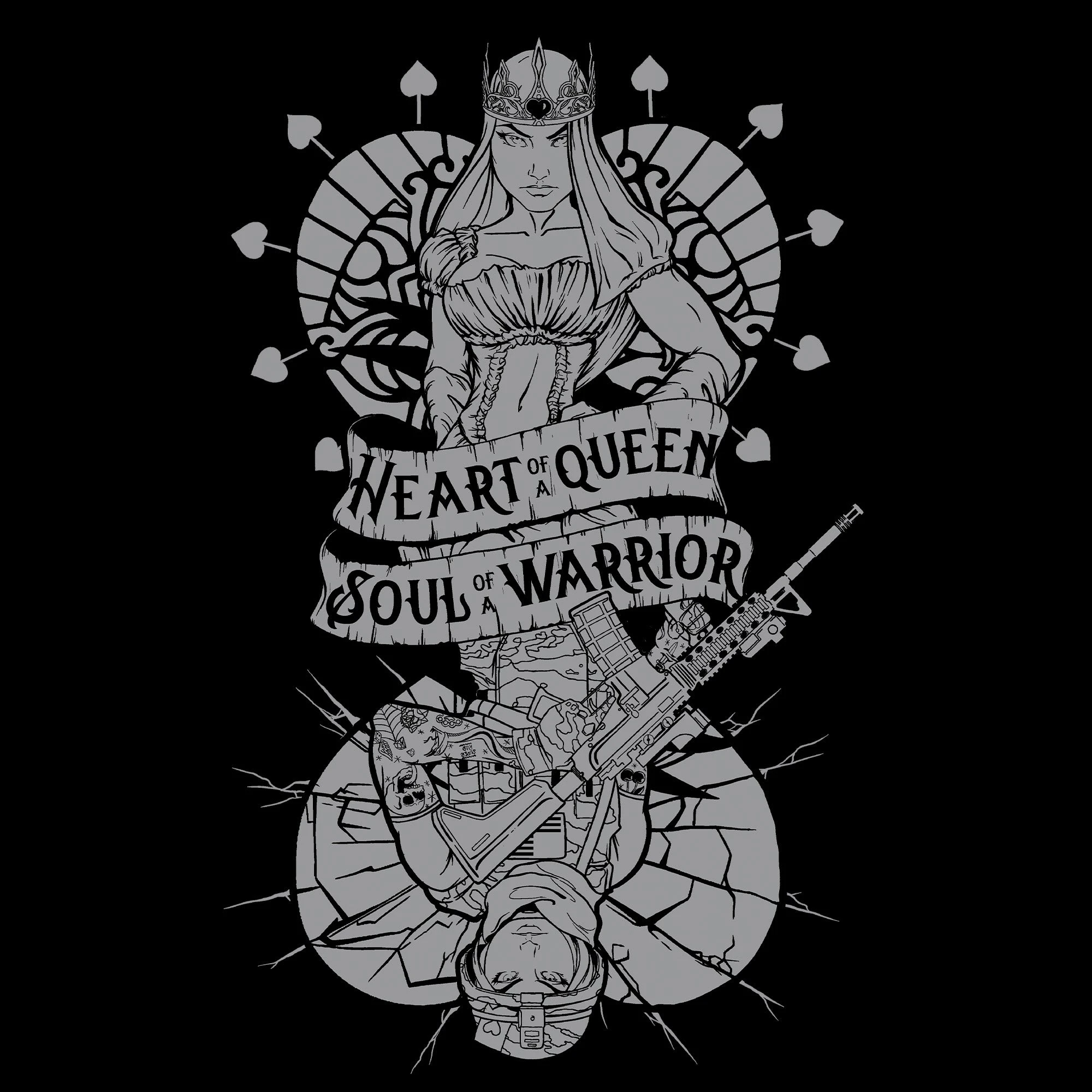 Women's Heart And Soul Of A Warrior T-Shirt - Black 5 Women's Heart And Soul Of A Warrior T-Shirt - Black - Image 3