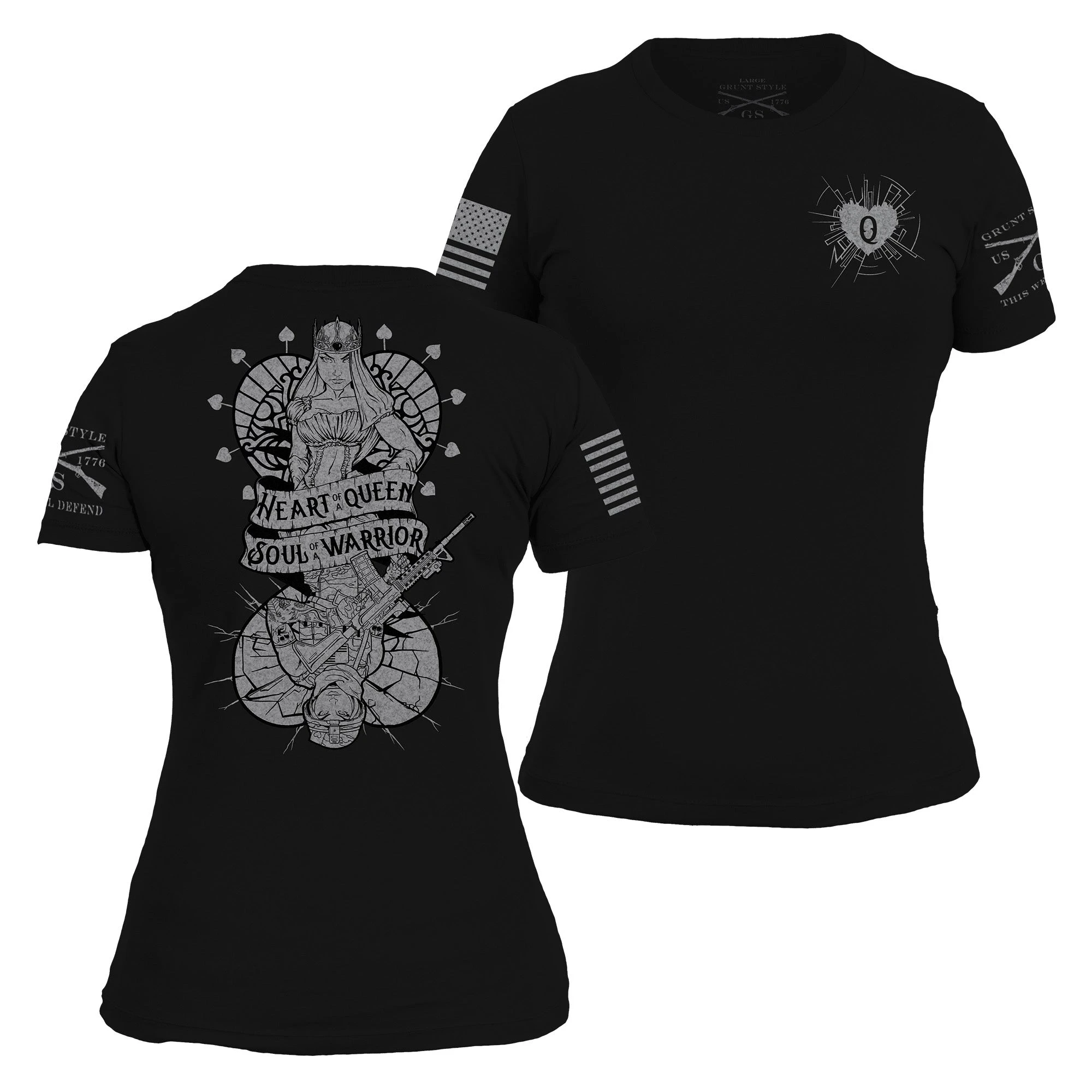 Women's Heart And Soul Of A Warrior T-Shirt - Black 4 Women's Heart And Soul Of A Warrior T-Shirt - Black - Image 2