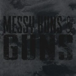 Women's Messy Buns & Guns T-Shirt - Black Wash -Grunt Style Sales GS5162 MessyBuns Guns BlackWash STANDARD WEB READY frontArt