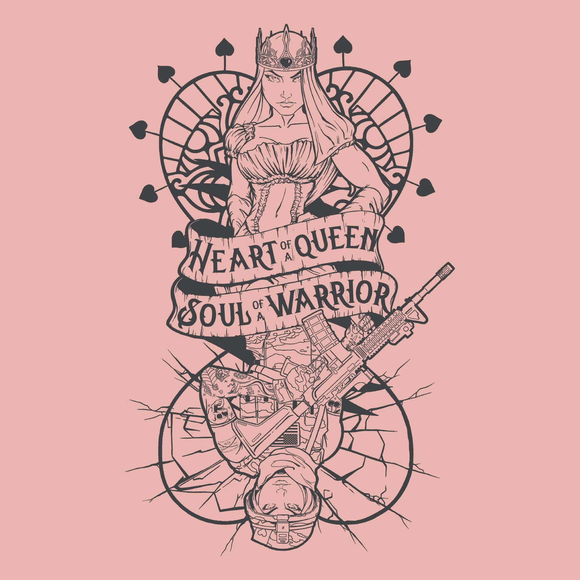 Women's Heart And Soul Of A Warrior T-Shirt - Desert Pink 8 Women's Heart And Soul Of A Warrior T-Shirt - Desert Pink - Image 6