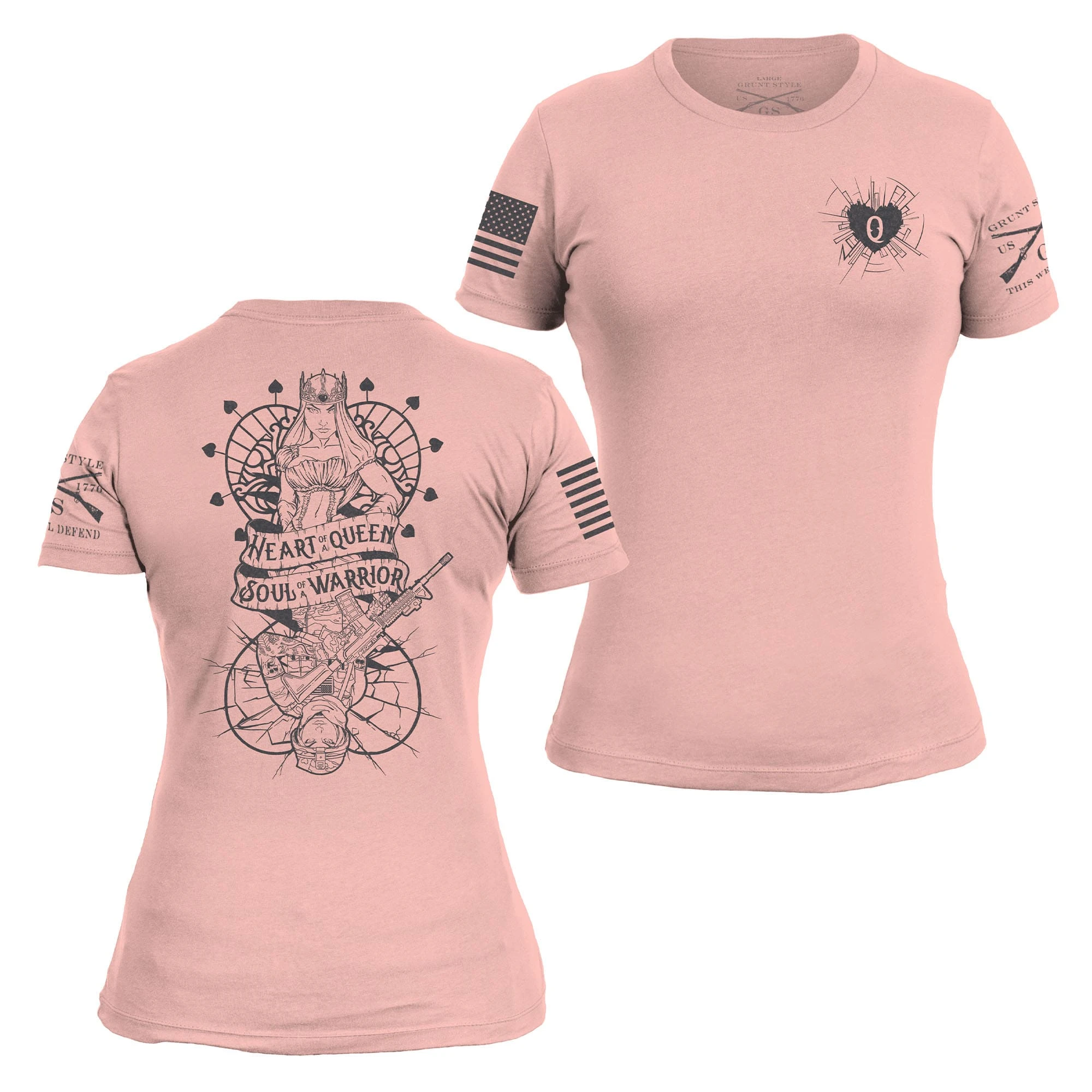 Women's Heart And Soul Of A Warrior T-Shirt - Desert Pink 7 Women's Heart And Soul Of A Warrior T-Shirt - Desert Pink - Image 5