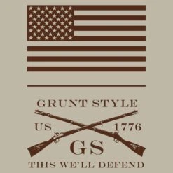 This We'll Defend Sleeve Hoodie - Desert Camo -Grunt Style Sales GS5194 ThisWe llDefendSleeveDesertCamoHoodie STANDARD WEB READYFrontArt