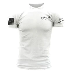 1776 Flag T-Shirt - White 18 1776 Flag T-Shirt - White -Grunt Style Sales GS5199 1776Flag White STANDARD WEB READY front