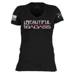 Front Page 29 Front Page -Grunt Style Sales GS5314 Women sBeautifulBadassV Neck Black STANDARD WEB READY front min