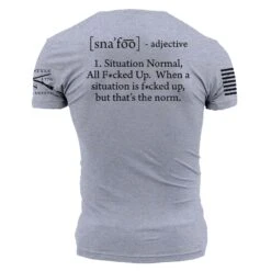 SNAFU T-Shirt - Heather Gray -Grunt Style Sales GS5356 SNAFU HeatherGray STANDARD WEB READY back min