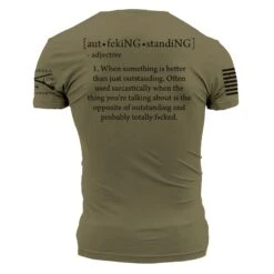 Outf*cking Standing T-Shirt - Military Green -Grunt Style Sales GS5357 OutfckingStanding MilitaryGreen STANDARD WEB READY back min