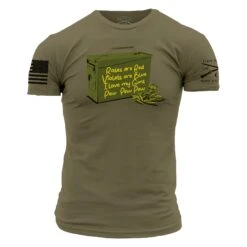 Love Guns Poem T-Shirt - Military Green