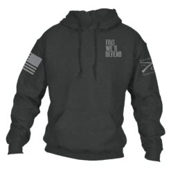 This We'll Defend Hoodie - Dark Heather 15 This We'll Defend Hoodie - Dark Heather -Grunt Style Sales GS5378 ThisWe llDefendHoodie DarkHeather STANDARD WEB READY front