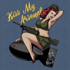 Kiss My Arsenal Hoodie - Indigo -Grunt Style Sales GS5381 KissMyArsenalHoodie WEB READY backART