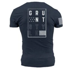 Stars And Stripes Logo T-Shirt - Navy 10 Stars And Stripes Logo T-Shirt - Navy -Grunt Style Sales GS5403 GSStarsandStripesLogo Navy STANDARD WEB READY 2022BACK