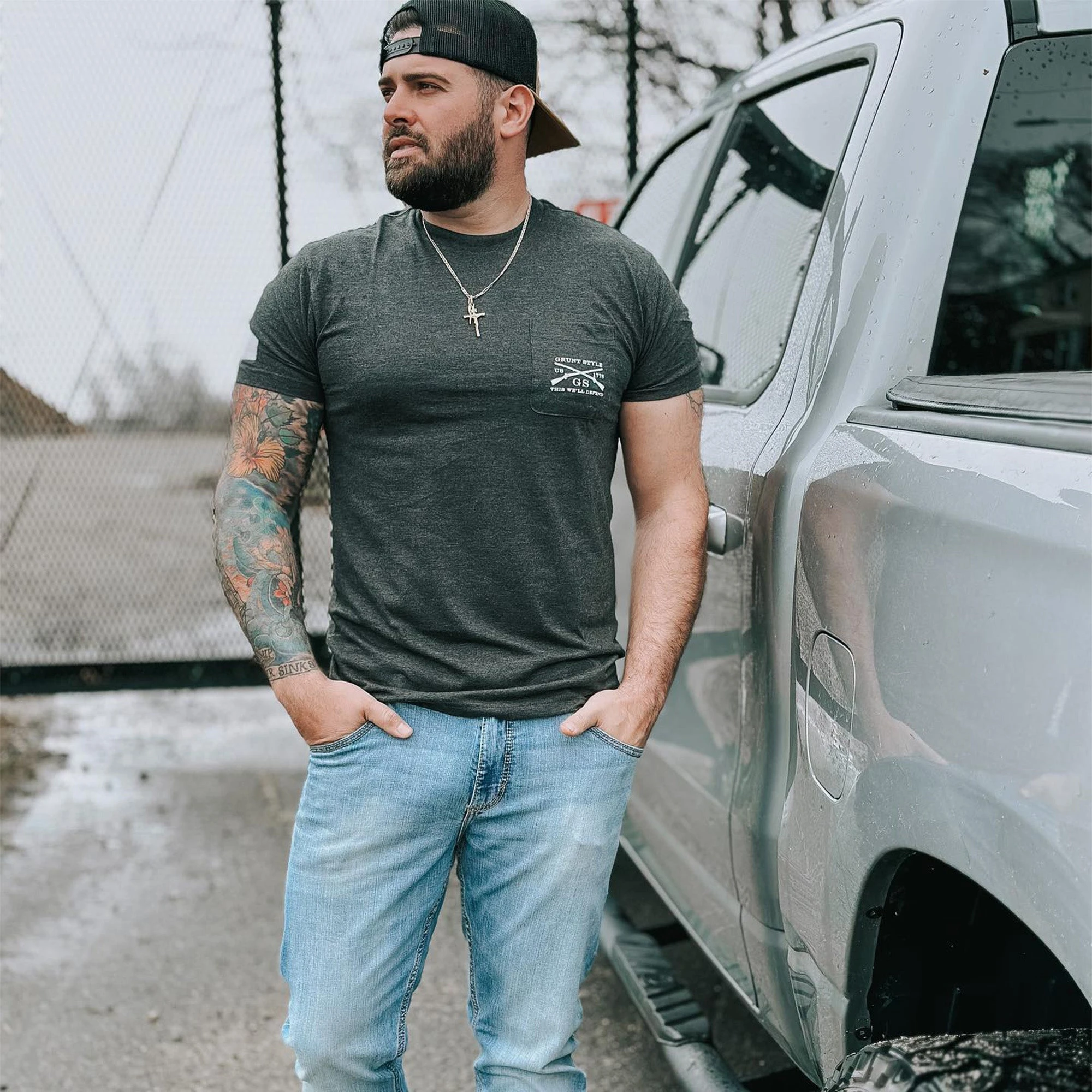 Join Or Die Pocket T-Shirt - Black Heather 5 Join Or Die Pocket T-Shirt - Black Heather - Image 3