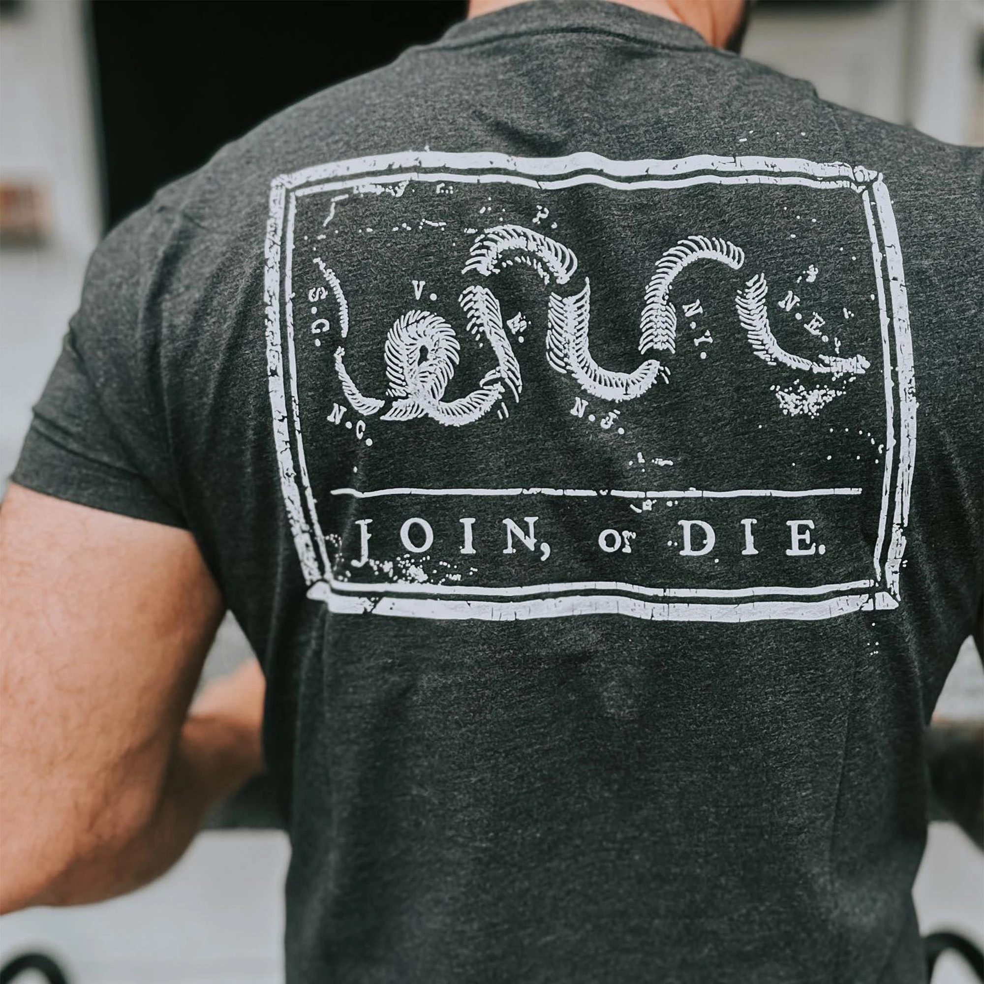Join Or Die Pocket T-Shirt - Black Heather 6 Join Or Die Pocket T-Shirt - Black Heather - Image 4