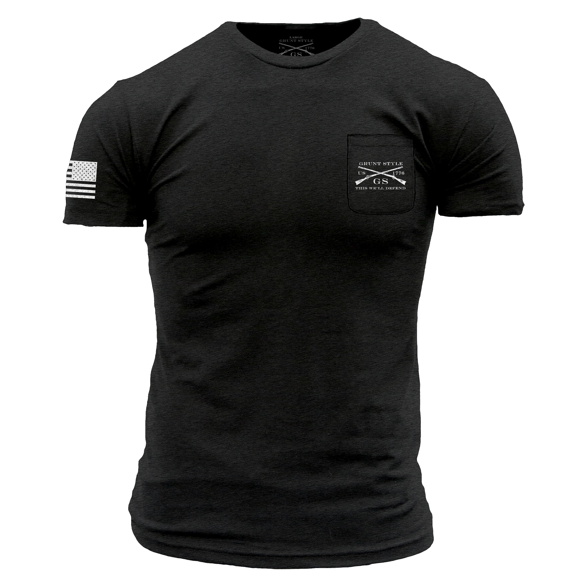 Rifle Flag Pocket T-Shirt - Black Heather 9 Rifle Flag Pocket T-Shirt - Black Heather - Image 7