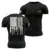 Rifle Flag Pocket T-Shirt - Black Heather -Grunt Style Sales GS5415 RifleFlagBlackHeatherPocketTee STANDARD WEB READY Stacked