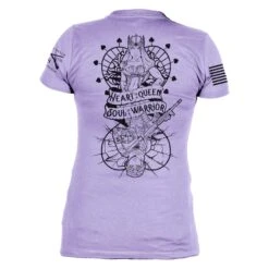 Women's Heart And Soul Of A Warrior V-Neck - Lavender -Grunt Style Sales GS5422 HeartandSoulofaWarriorV Neck Lavender STANDARD WEB READYBack