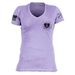 Women's Heart And Soul Of A Warrior V-Neck - Lavender -Grunt Style Sales GS5422 HeartandSoulofaWarriorV Neck Lavender STANDARD WEB READYFront