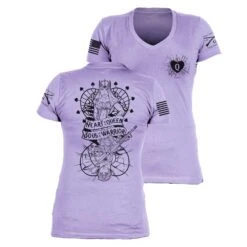Women's Heart And Soul Of A Warrior V-Neck - Lavender -Grunt Style Sales GS5422 HeartandSoulofaWarriorV Neck Lavender STANDARD WEB READYStack