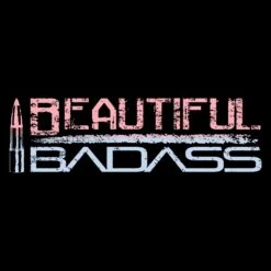 Women's Beautiful Badass Ombre T-Shirt- Black -Grunt Style Sales GS5425 BeautifulBadassOmbre Black STANDARD WEB READY 2022FRONTART