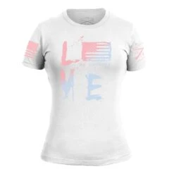 Women's Love Of Country Ombre T-Shirt - White -Grunt Style Sales GS5426 LoveofCountryOmbre White STANDARD WEB READY 2022FRONT