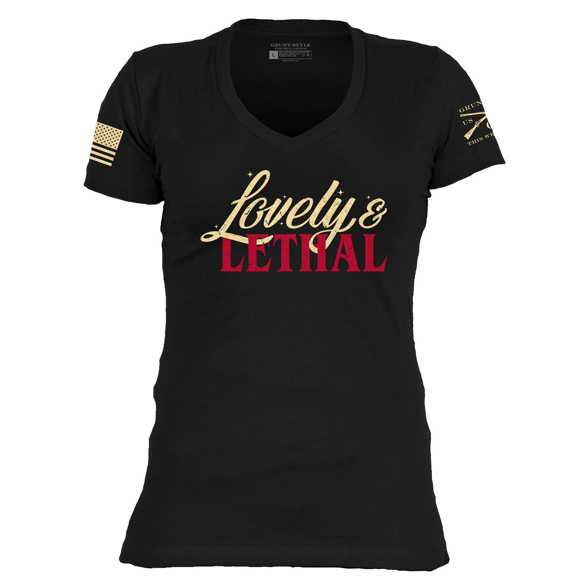 Women's Lovely & Lethal V-Neck - Black 4 Women's Lovely & Lethal V-Neck - Black - Image 2