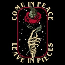 Women's Death Rose T-Shirt - Black -Grunt Style Sales GS5470 Women sDeathRose BackArt