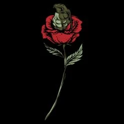 Women's Death Rose T-Shirt - Black -Grunt Style Sales GS5470 Women sDeathRose FLB