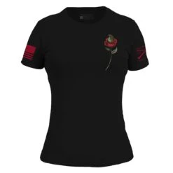 Women's Death Rose T-Shirt - Black -Grunt Style Sales GS5470 Women sDeathRose STANDARD WEB READY Front