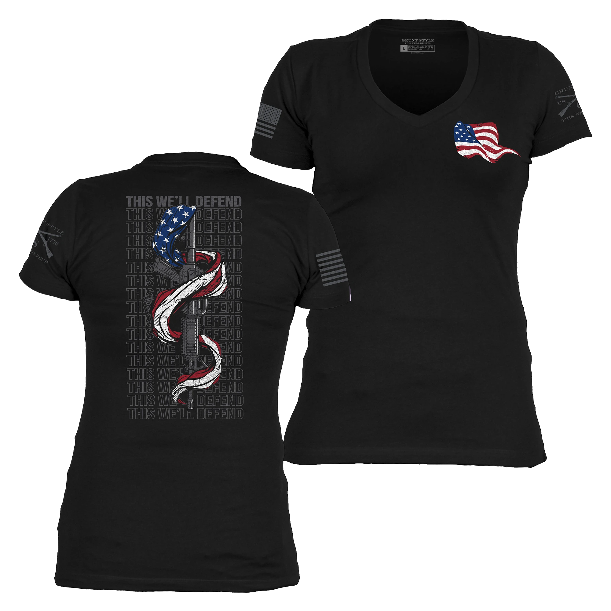 Women's This We'll Defend 2A V-Neck - Black 4 Women's This We'll Defend 2A V-Neck - Black - Image 2