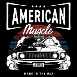 American Muscle T-Shirt - Black -Grunt Style Sales GS5539 AmericanMuscleMen sTee WEB READY FrontArt