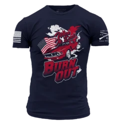 Burn Out T-Shirt- Navy