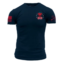 Barrel Bacon T-Shirt - Midnight Navy -Grunt Style Sales GS5573 Barrel Bacon Men s Tee Midnight Navy FRONT WEB READY