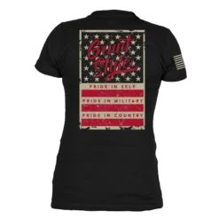 Women's Grunt Style Stars & Bars V-Neck - Black -Grunt Style Sales GS5575 GruntStyleStars BarsWomen sV Neck Black