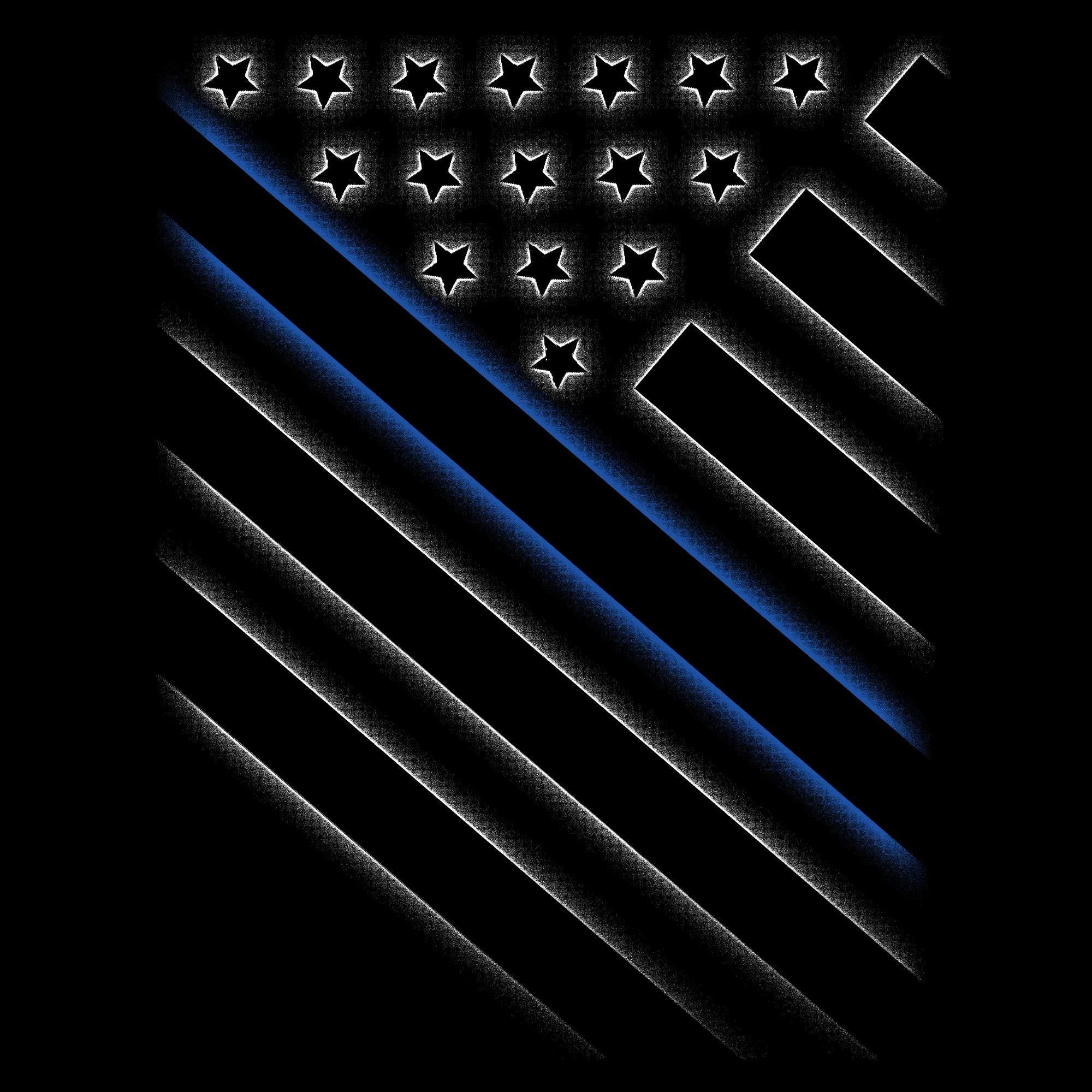 Support Blue Line T-Shirt - Black 5 Support Blue Line T-Shirt - Black - Image 3