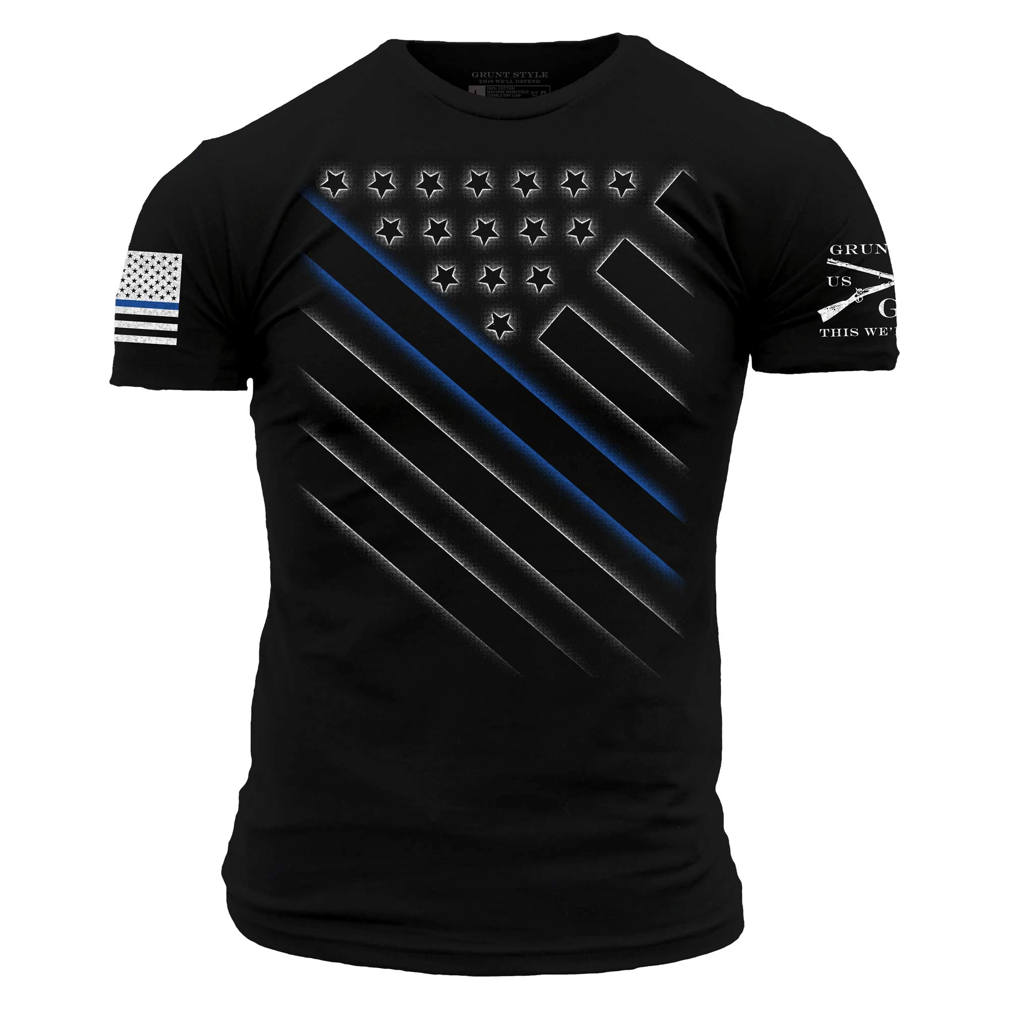 Support Blue Line T-Shirt - Black 3 Support Blue Line T-Shirt - Black