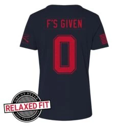 Women's Zero F's Given Relaxed Fit T-Shirt - Midnight Navy -Grunt Style Sales GS5624 Zero F s Given Women s Relaxed Fit Tee Navy back relaxed WEB READY